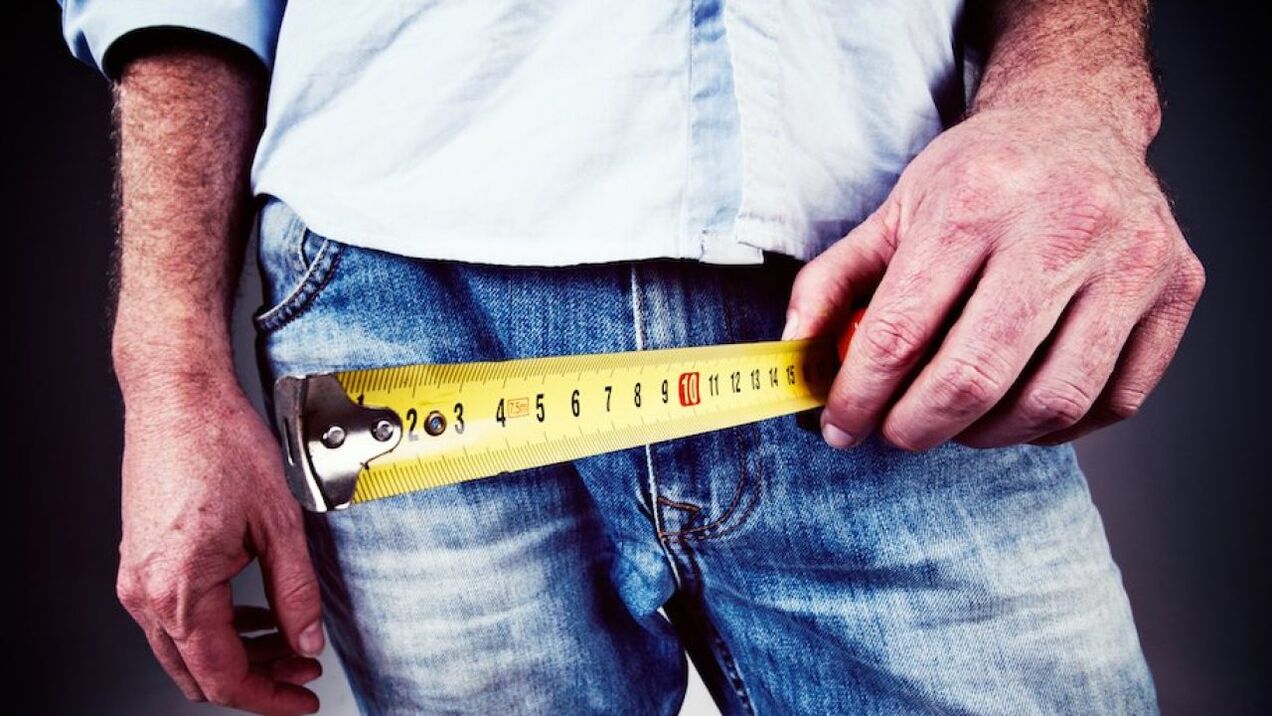 Men measure penis before enlargement